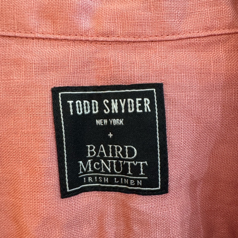 Todd Snyder Shell Pink Linen Shirt - Picture 4 of 7